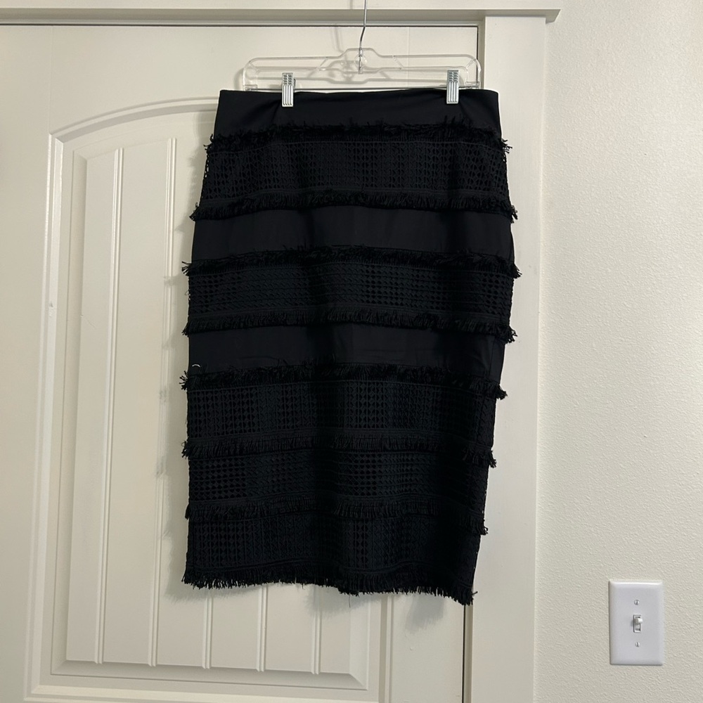 Elegant Black Fringe Skirt